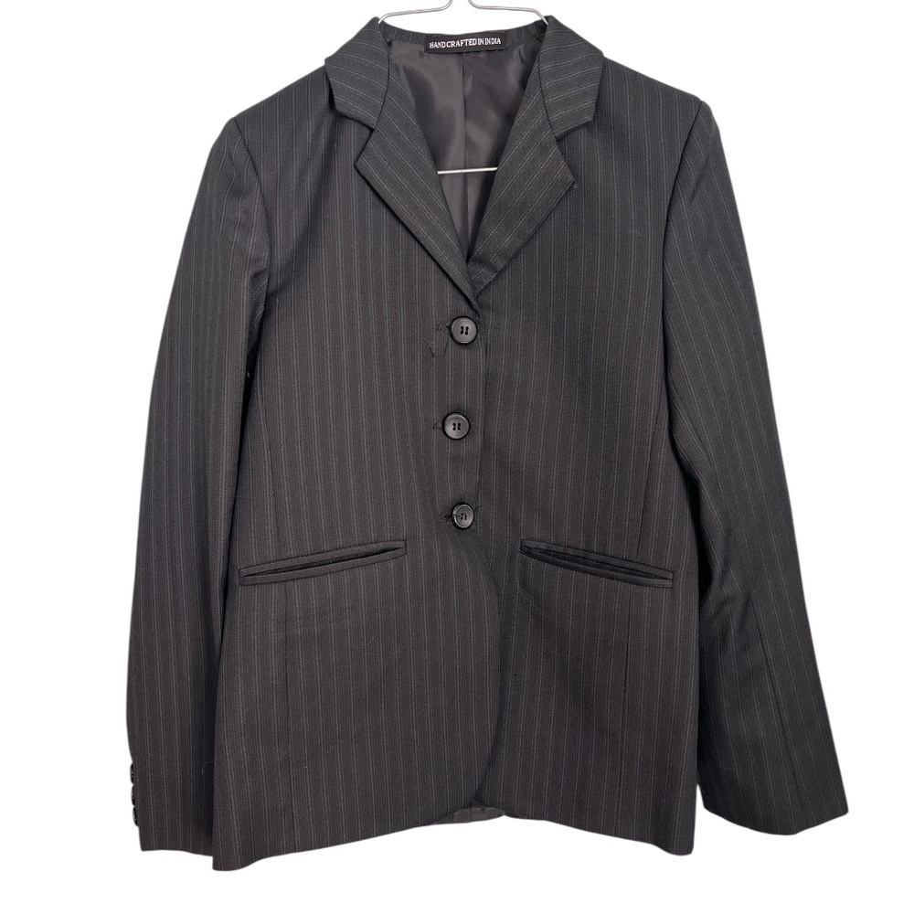 Ovation Child’s Black Pinstripe Airflex 3-Button Equestrian Show Coat 12